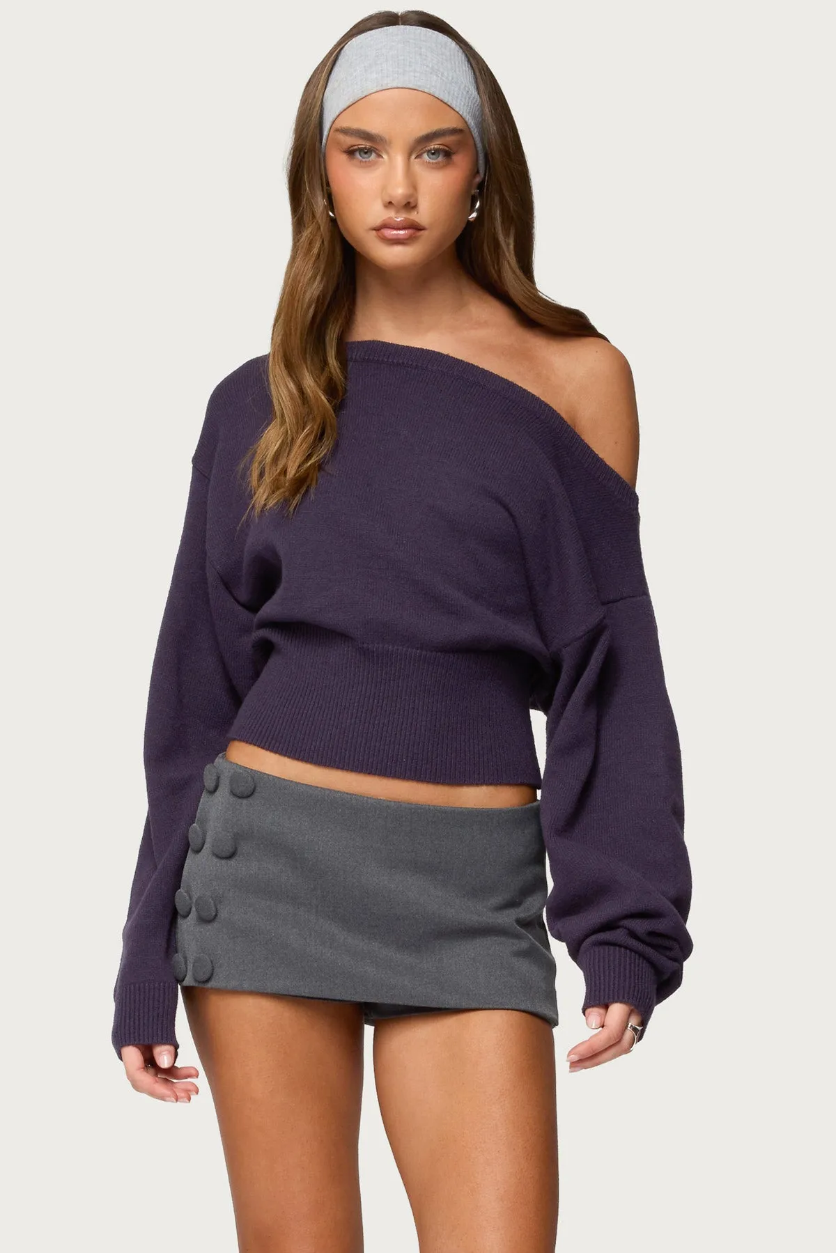 Ravenna Off Shoulder Sweater sold by Edikted