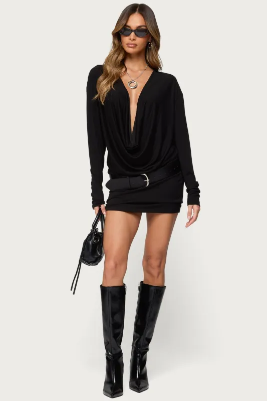 Romelia Cowl Neck Mini Dress made by Edikted