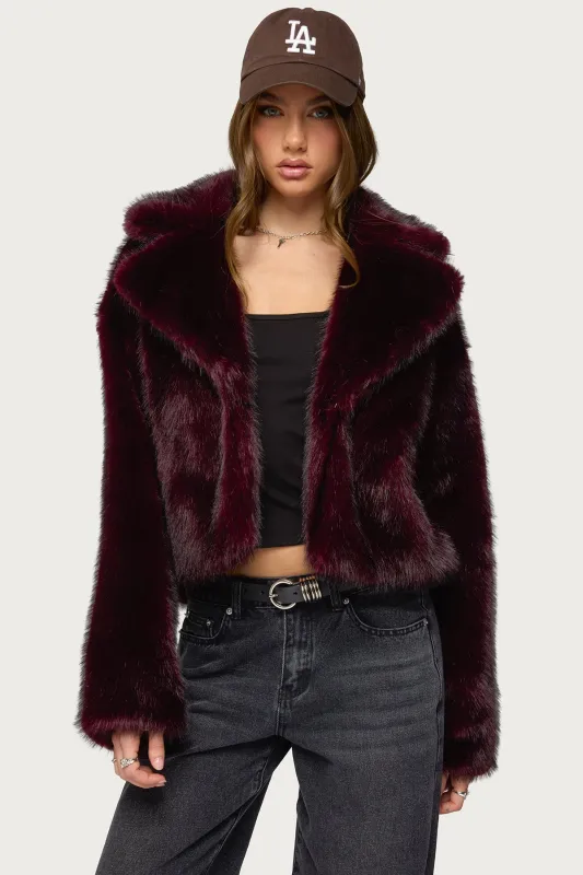 Kamilah Oversized Faux Fur Coat sold by Edikted