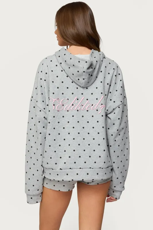 Chelsie Polka Dot Hoodie sold by Edikted