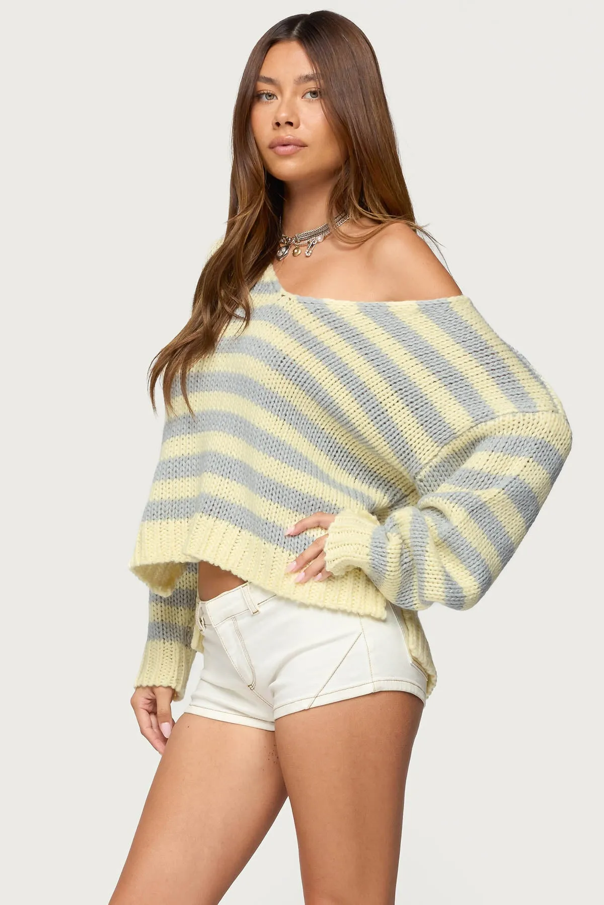 Eugenie Oversized Striped Sweater sold by Edikted product image thumbnail 3