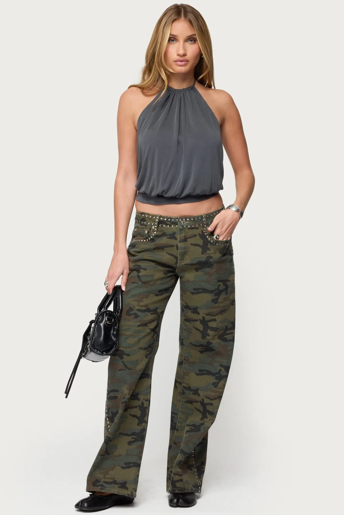 Kammy Draped Backless Halter Top sold by Edikted product image thumbnail 2