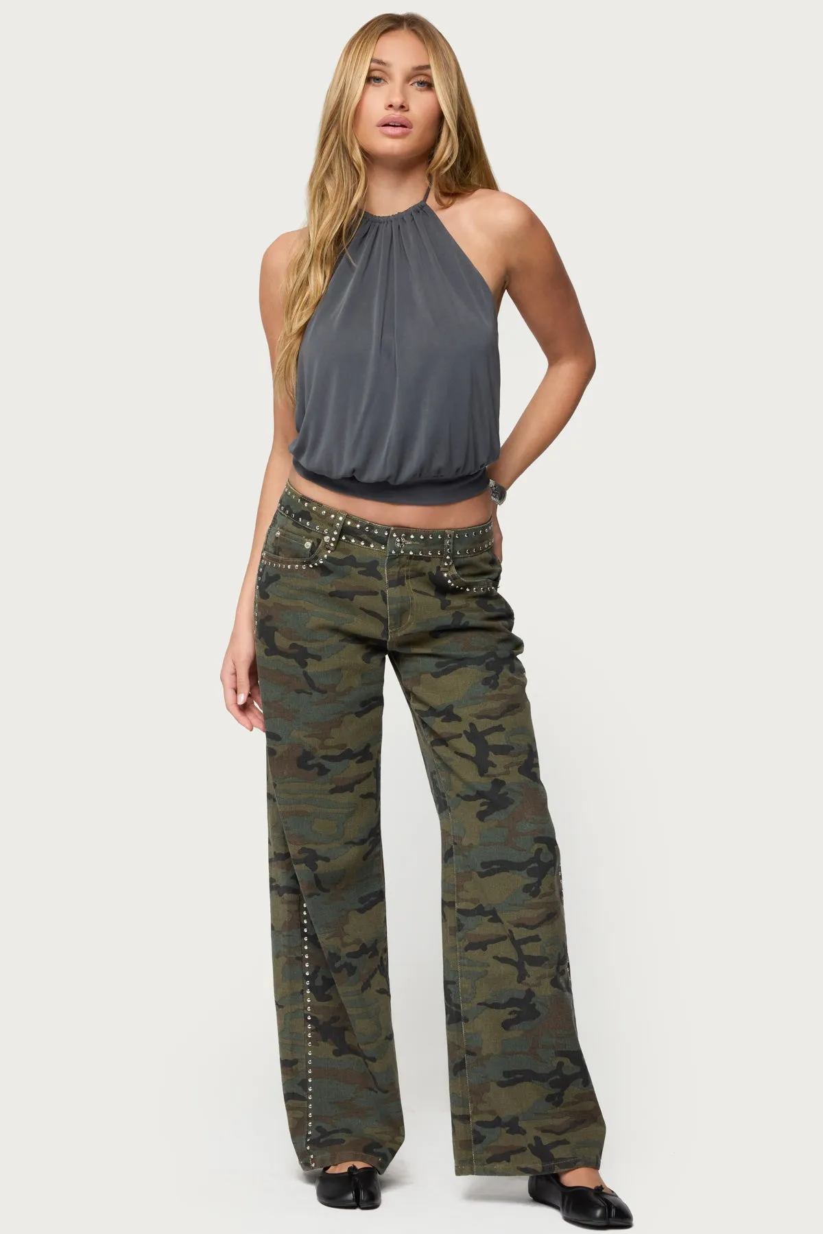 Kammy Draped Backless Halter Top sold by Edikted product image thumbnail 5