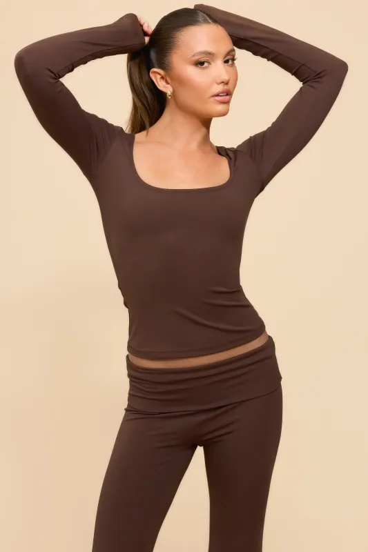 Hayden Square Neck Long Sleeve Top sold by Edikted