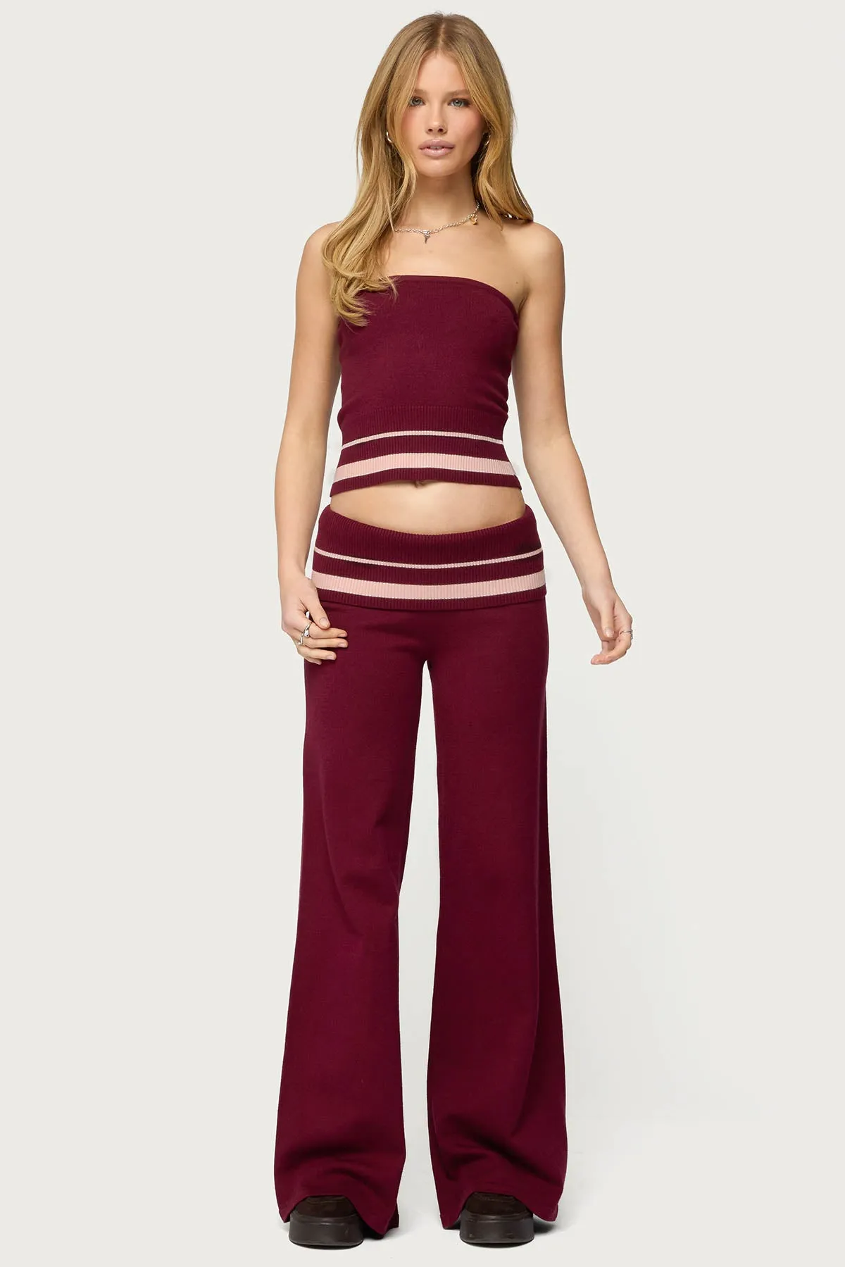 Kaliya Stripey Strapless Knit Top sold by Edikted product image thumbnail 2