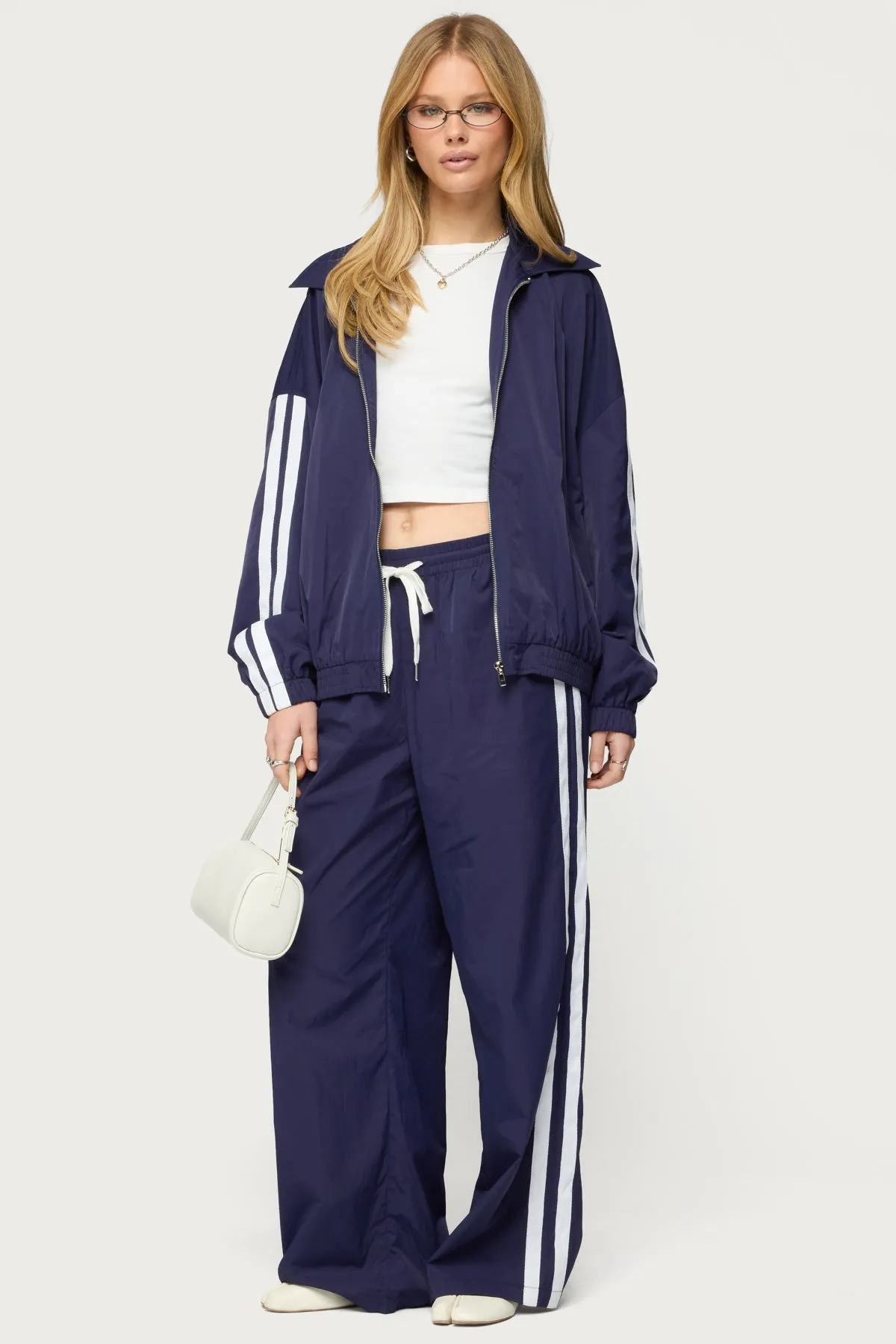 Kieran Stripey Nylon Track Jacket sold by Edikted product image thumbnail 2
