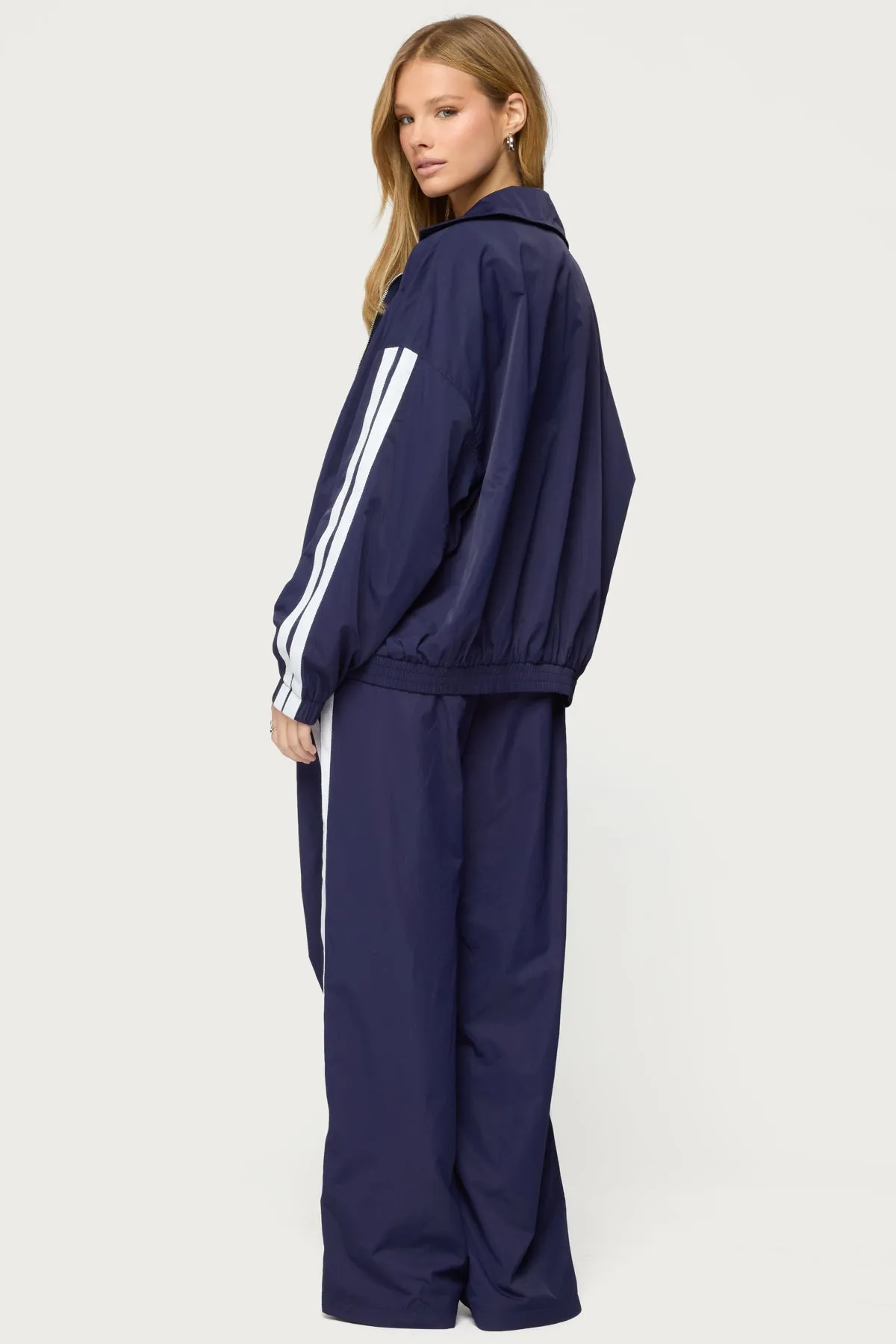 Kieran Stripey Nylon Track Jacket sold by Edikted product image thumbnail 5