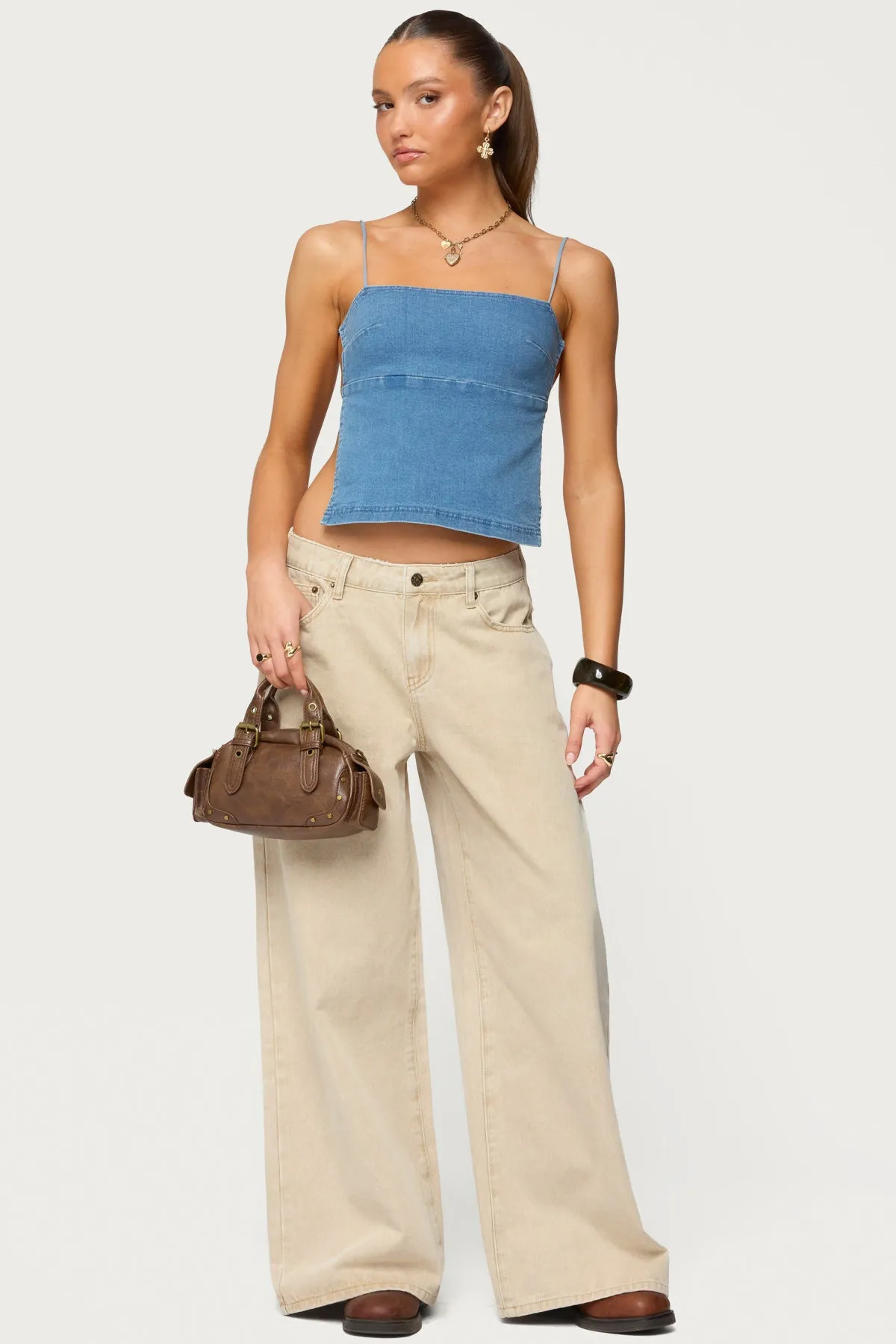 Conley Backless Denim Top sold by Edikted product image thumbnail 2