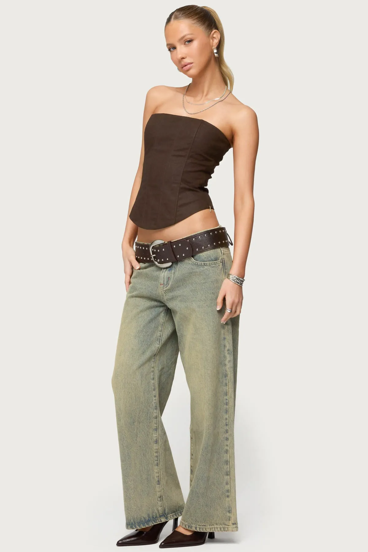 Hadar Linen Look Corset sold by Edikted product image thumbnail 3