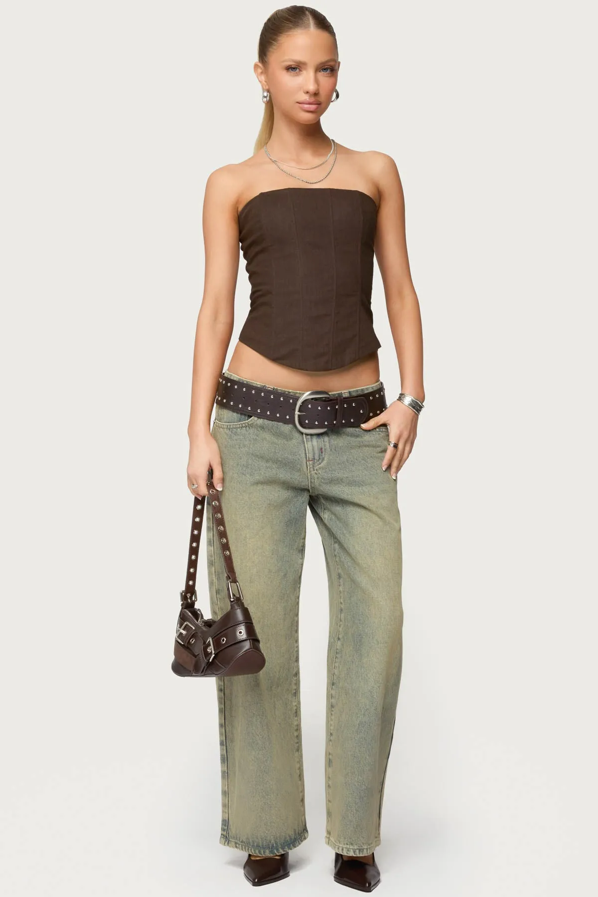 Hadar Linen Look Corset sold by Edikted product image thumbnail 2
