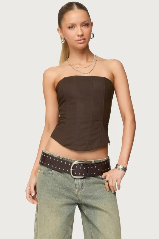 Hadar Linen Look Corset sold by Edikted