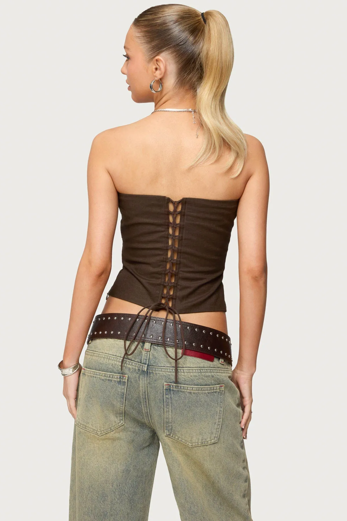 Hadar Linen Look Corset sold by Edikted product image thumbnail 4
