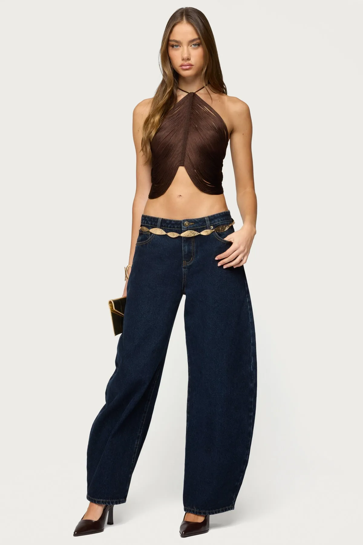 Hara Fringed Crisscross Backless Top sold by Edikted product image thumbnail 5