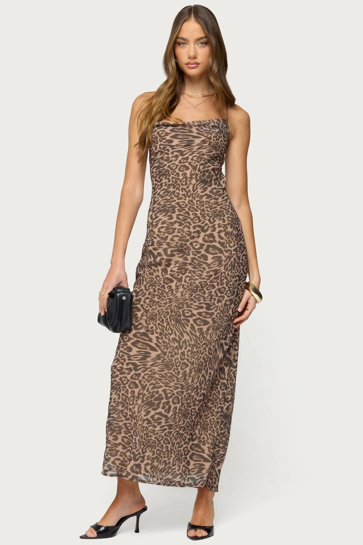 Ayanah Leopard Printed Backless Maxi Dress sold by Edikted