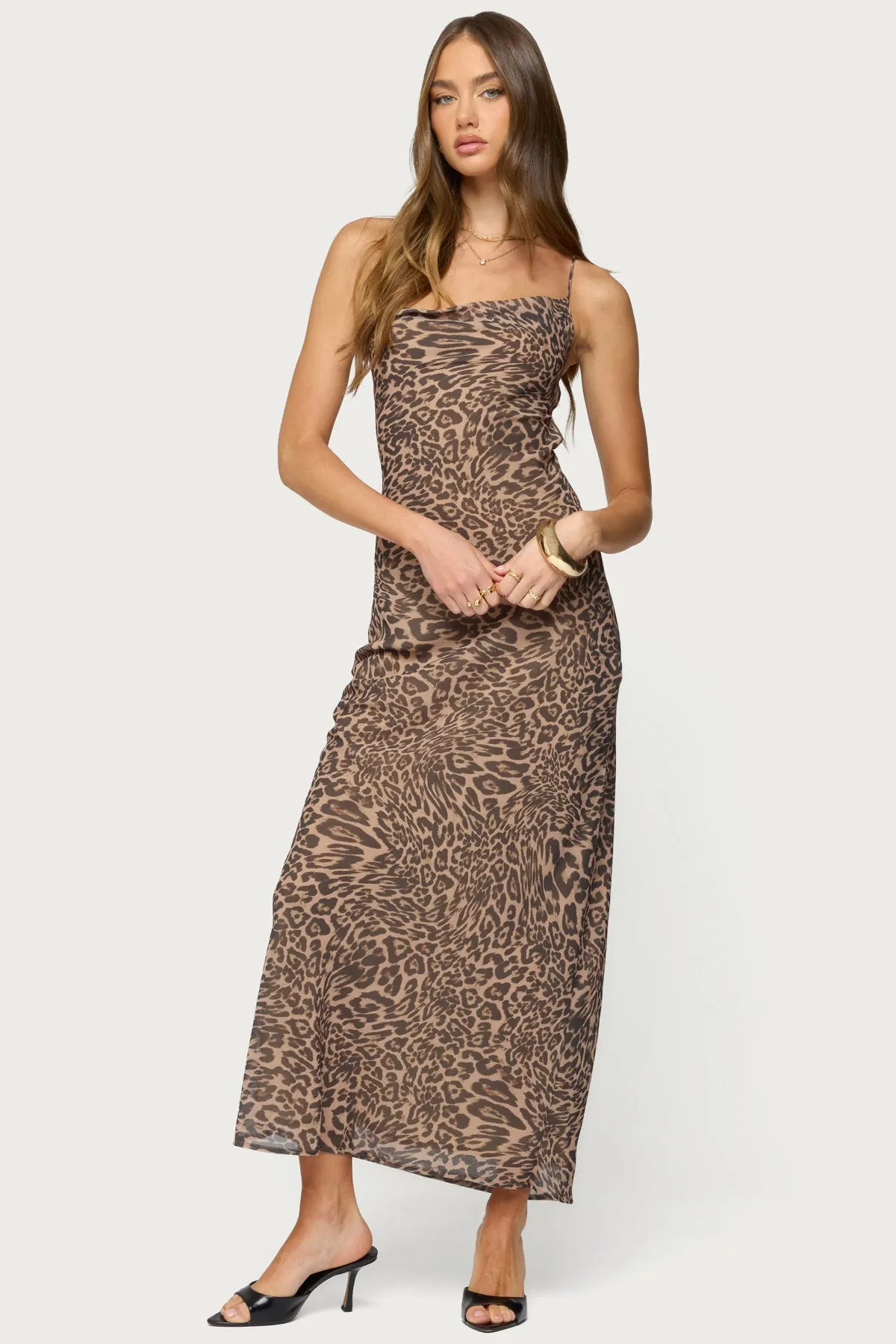 Ayanah Leopard Printed Backless Maxi Dress sold by Edikted product image thumbnail 5