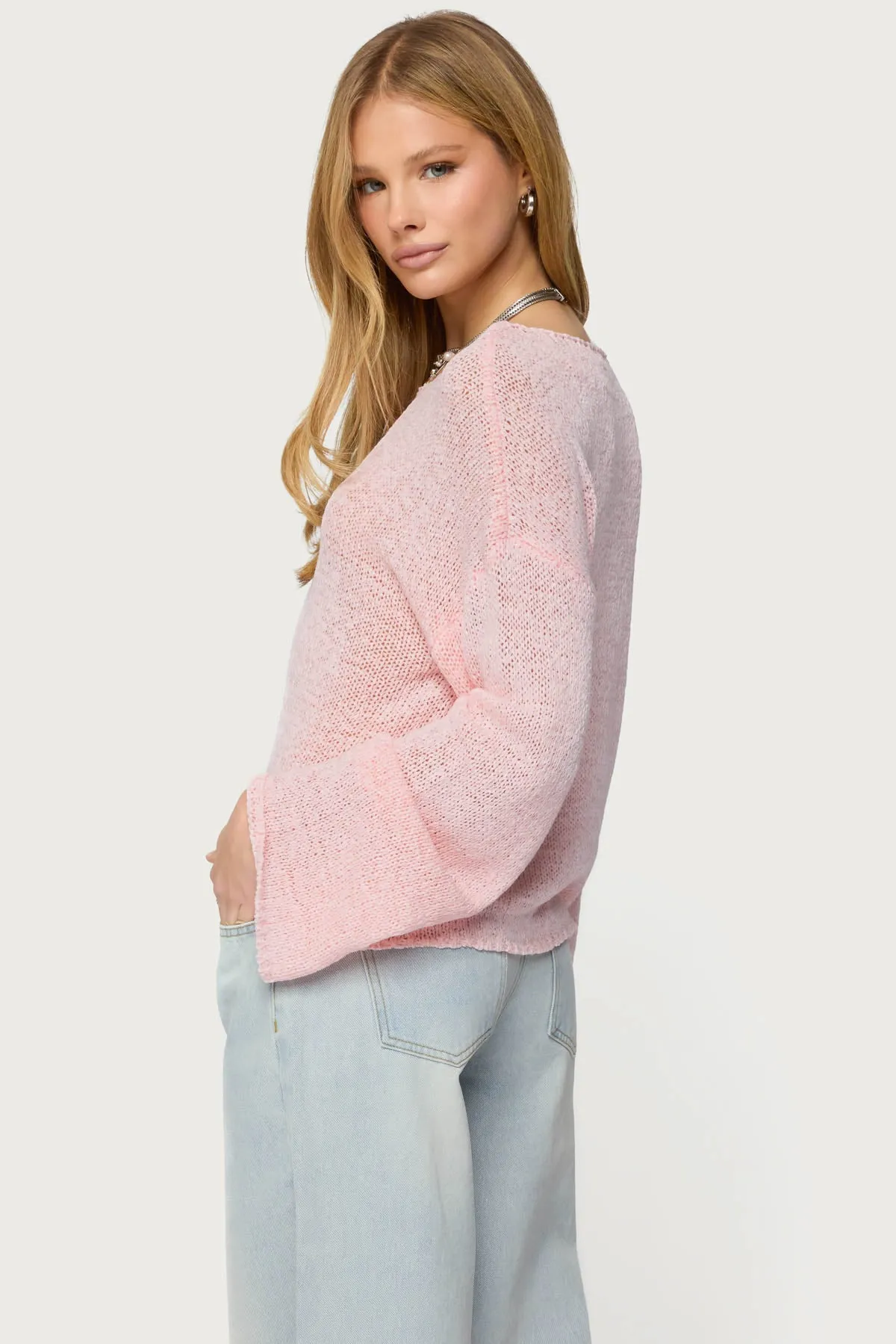 Drop Shoulder Light Knit Sweater sold by Edikted product image thumbnail 5