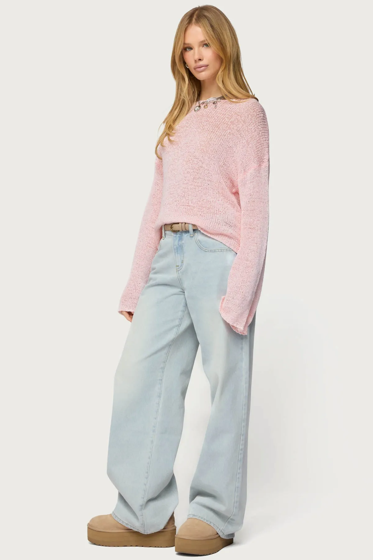 Drop Shoulder Light Knit Sweater sold by Edikted product image thumbnail 4