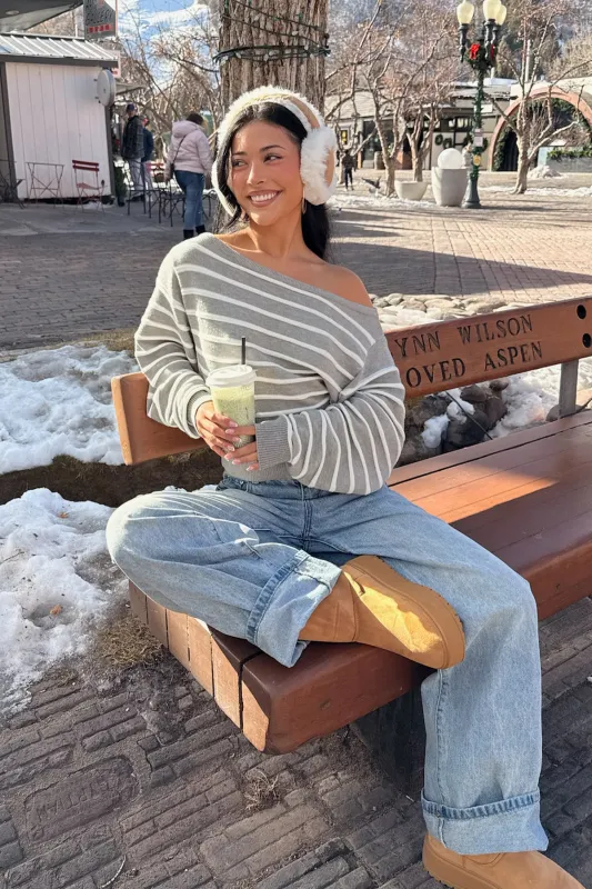 Mika Off Shoulder Oversized Sweater sold by Edikted