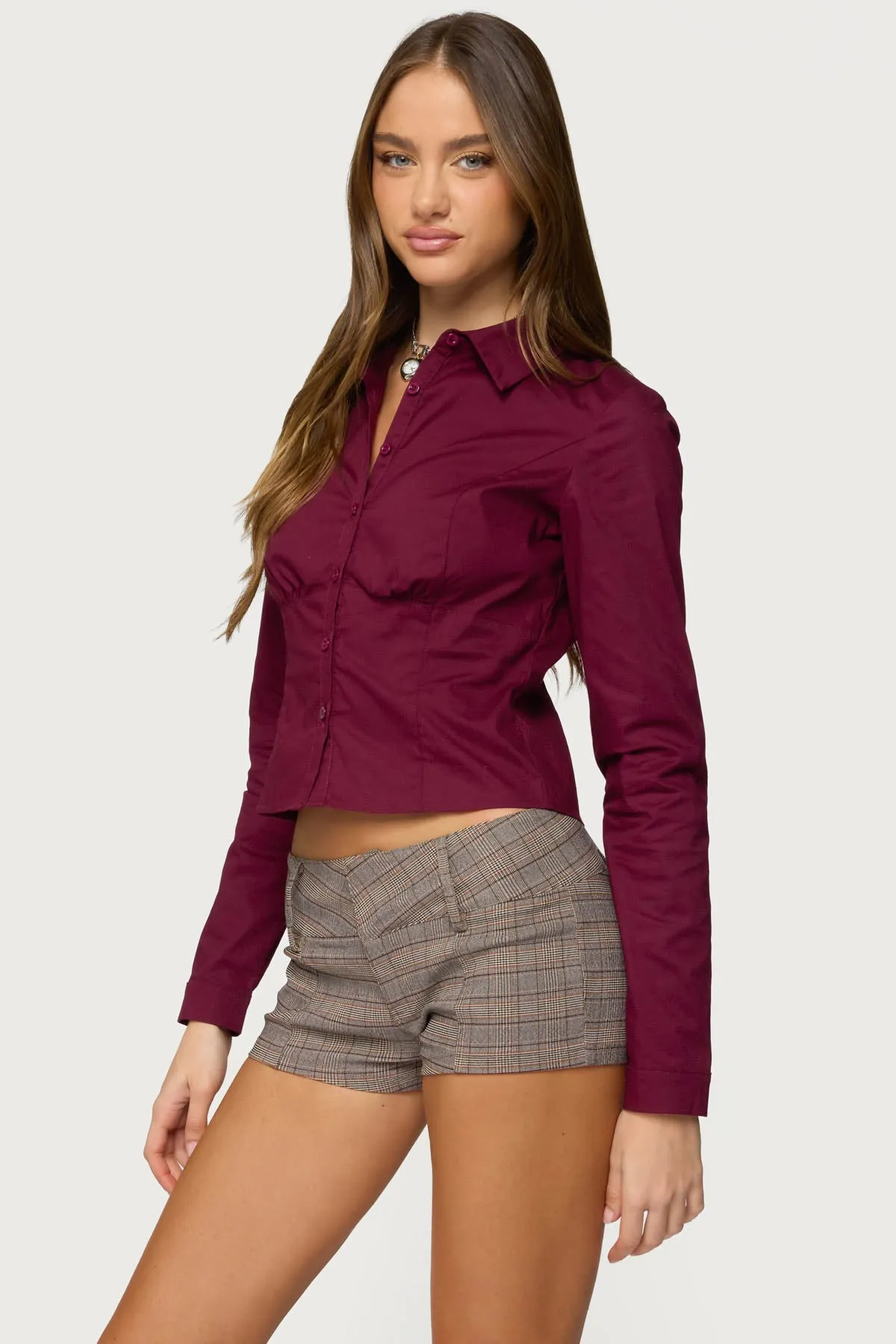 Laurna Tailored Button Up Shirt sold by Edikted product image thumbnail 3