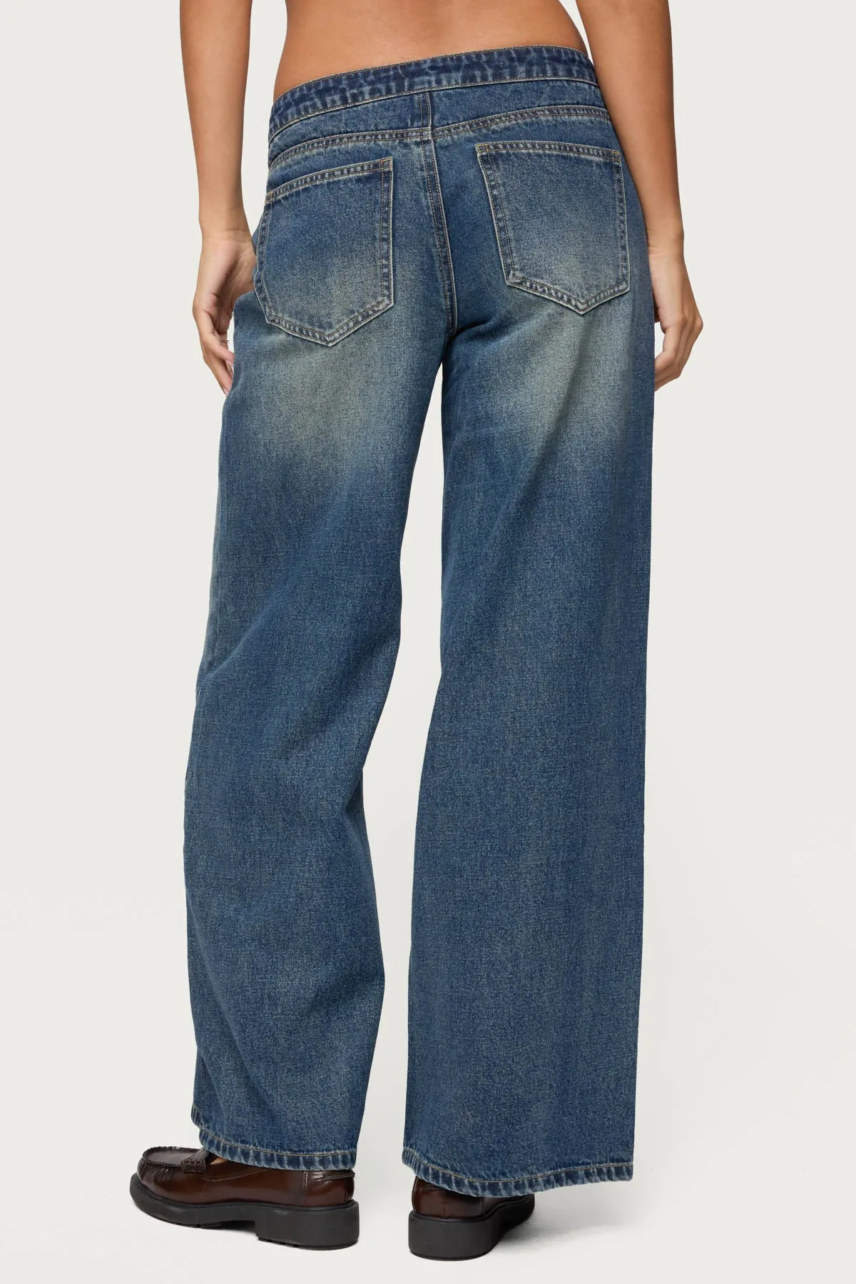 Niah Lace Up Low Rise Baggy Jeans sold by Edikted product image thumbnail 4