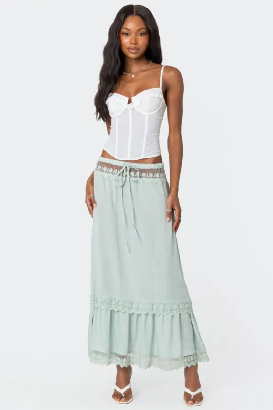 Semi Sheer Lacey Maxi Skirt sold by Edikted