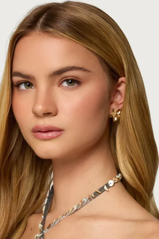 Tropical Fleur Stud Earrings sold by Edikted