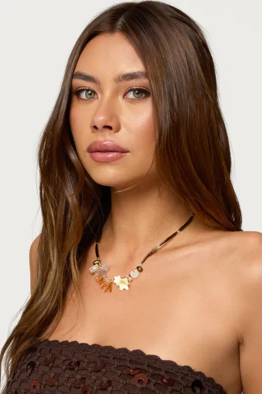 Charm Pendant Beaded Necklace sold by Edikted