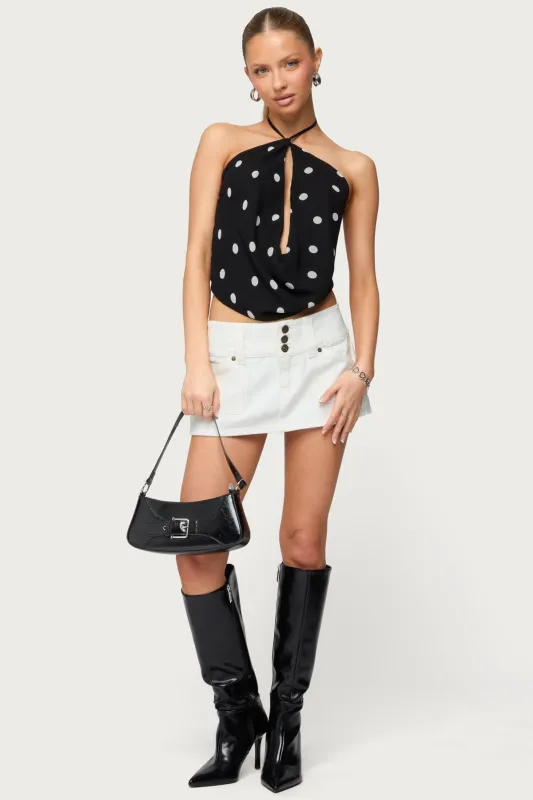 Petite Mckinley Denim Mini Skirt sold by Edikted