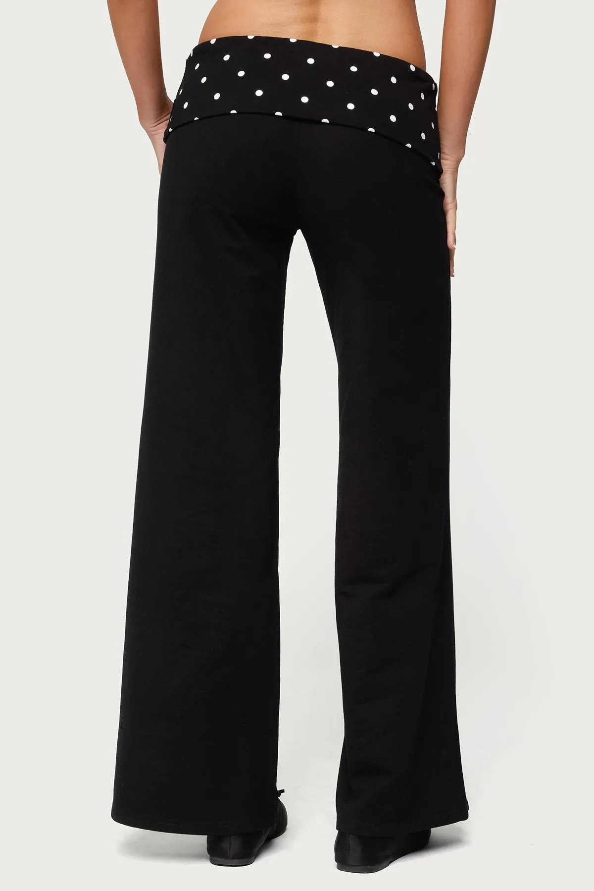 Petite Reeva Polka Dot Foldover Pants sold by Edikted product image thumbnail 5