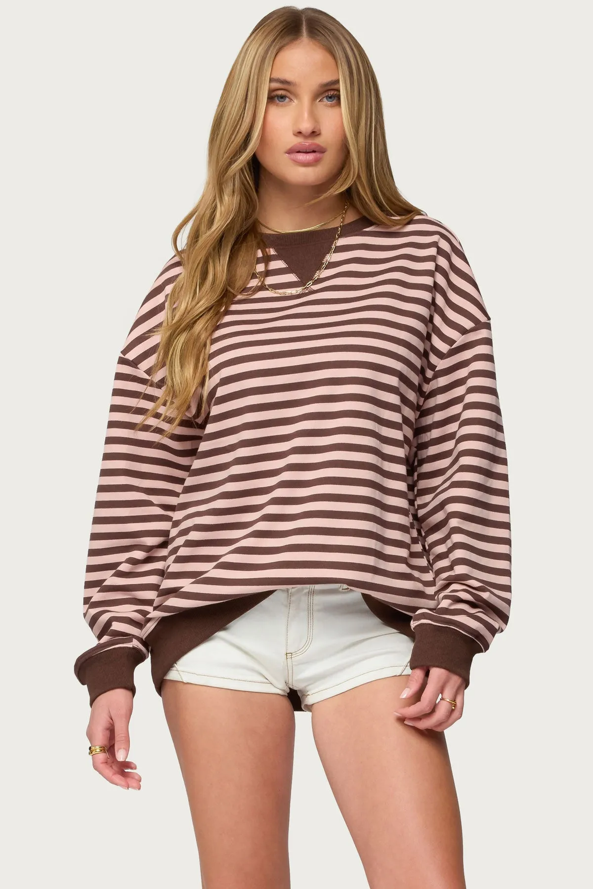 Onda Striped Sweatshirt sold by Edikted