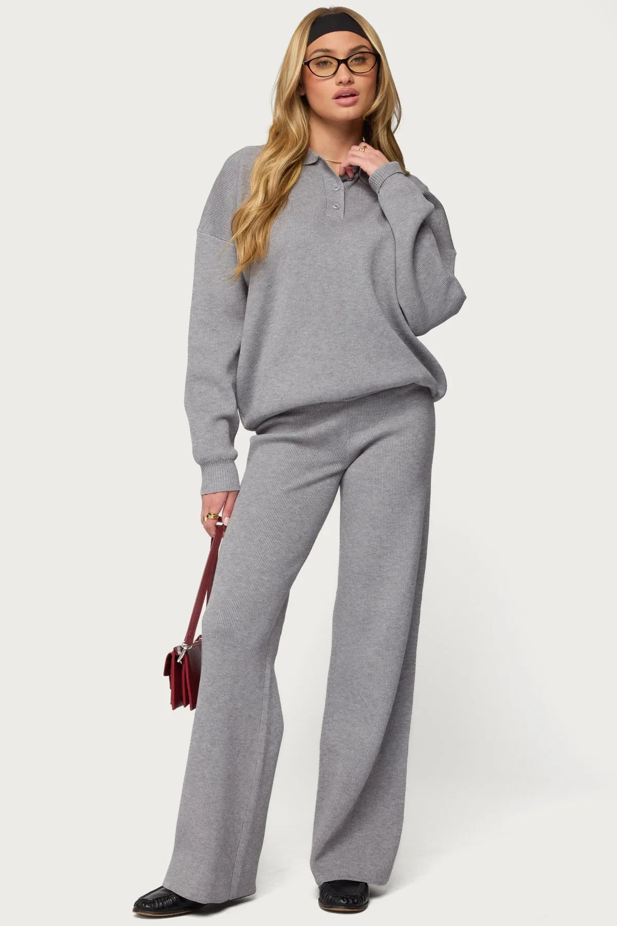 Lorie Oversized Knit Polo Sweater sold by Edikted product image thumbnail 2