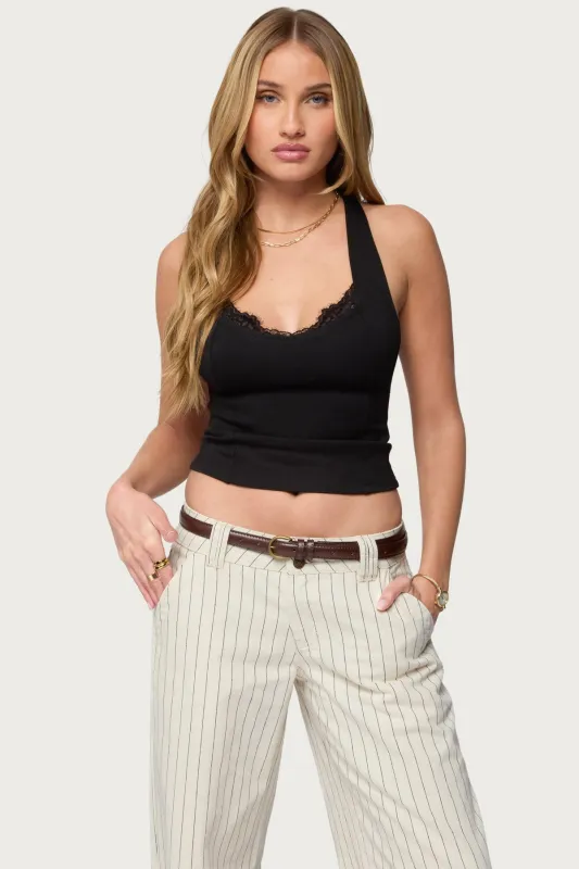 Ranata Lacey Scoop Neck Top sold by Edikted