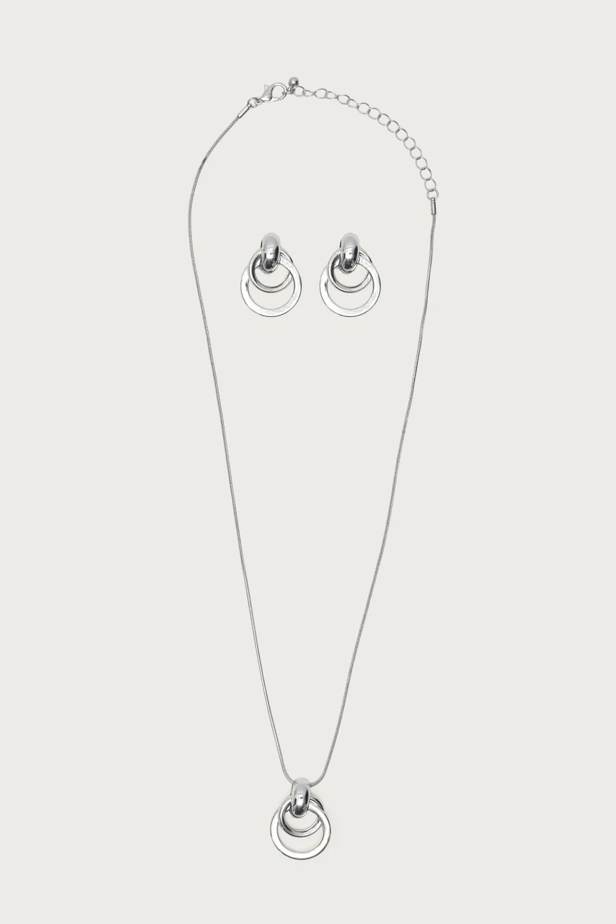 Paired Hoops Necklace & Earrings Set sold by Edikted product image thumbnail 2