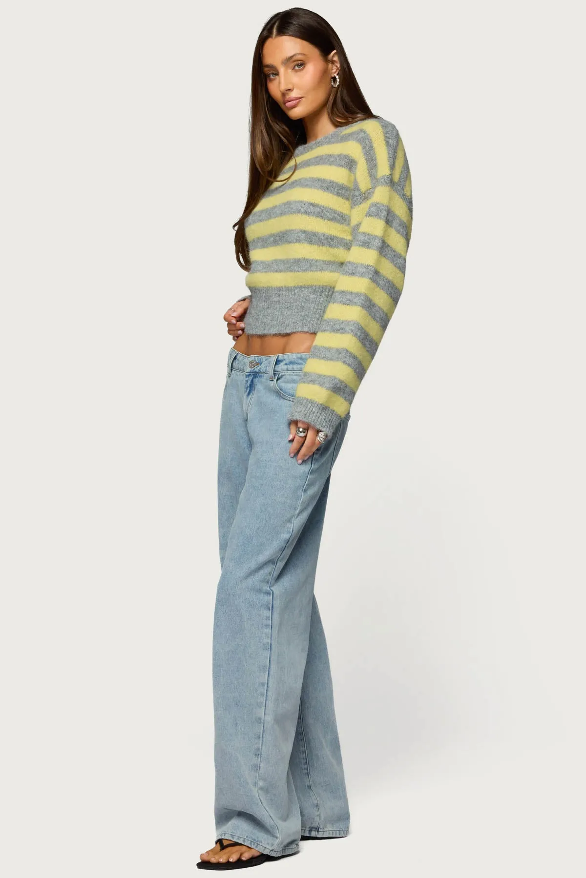 Penelope Fuzzy Striped Sweater sold by Edikted product image thumbnail 4