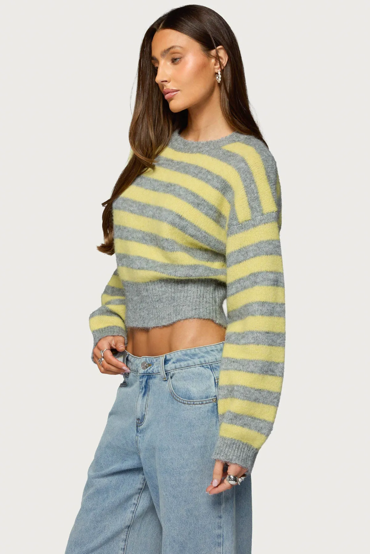 Penelope Fuzzy Striped Sweater sold by Edikted product image thumbnail 3