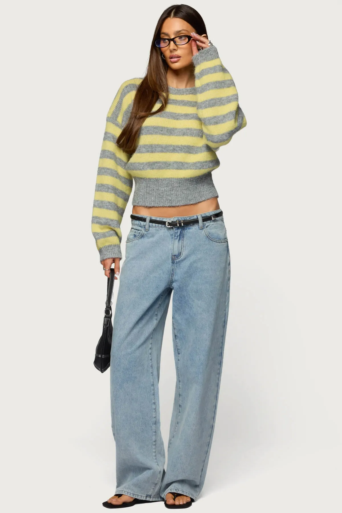 Penelope Fuzzy Striped Sweater sold by Edikted product image thumbnail 2