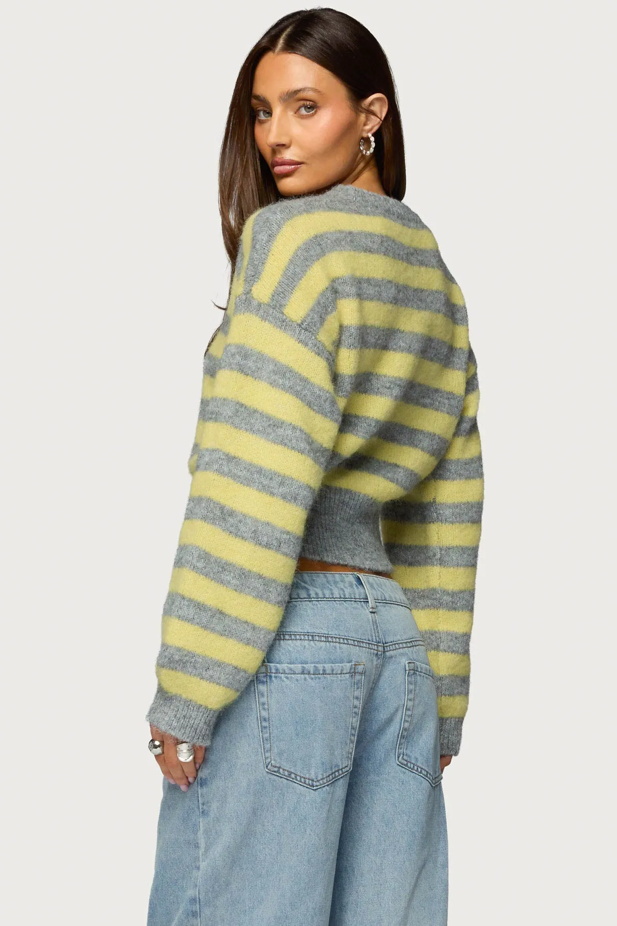 Penelope Fuzzy Striped Sweater sold by Edikted product image thumbnail 5