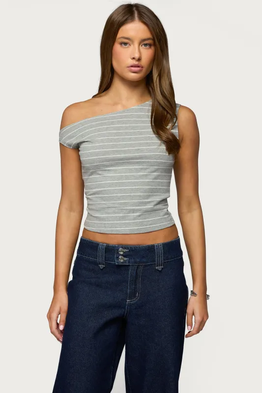 Keryn Striped Off Shoulder Top sold by Edikted