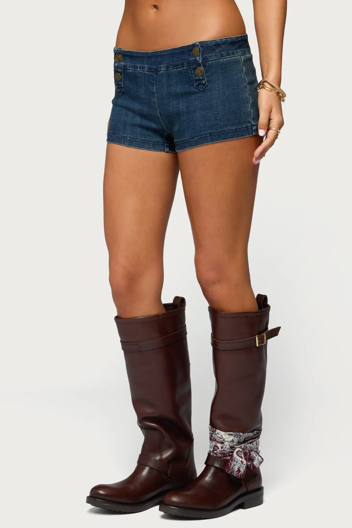 Sashe Stretchy Denim Shorts sold by Edikted product image thumbnail 3