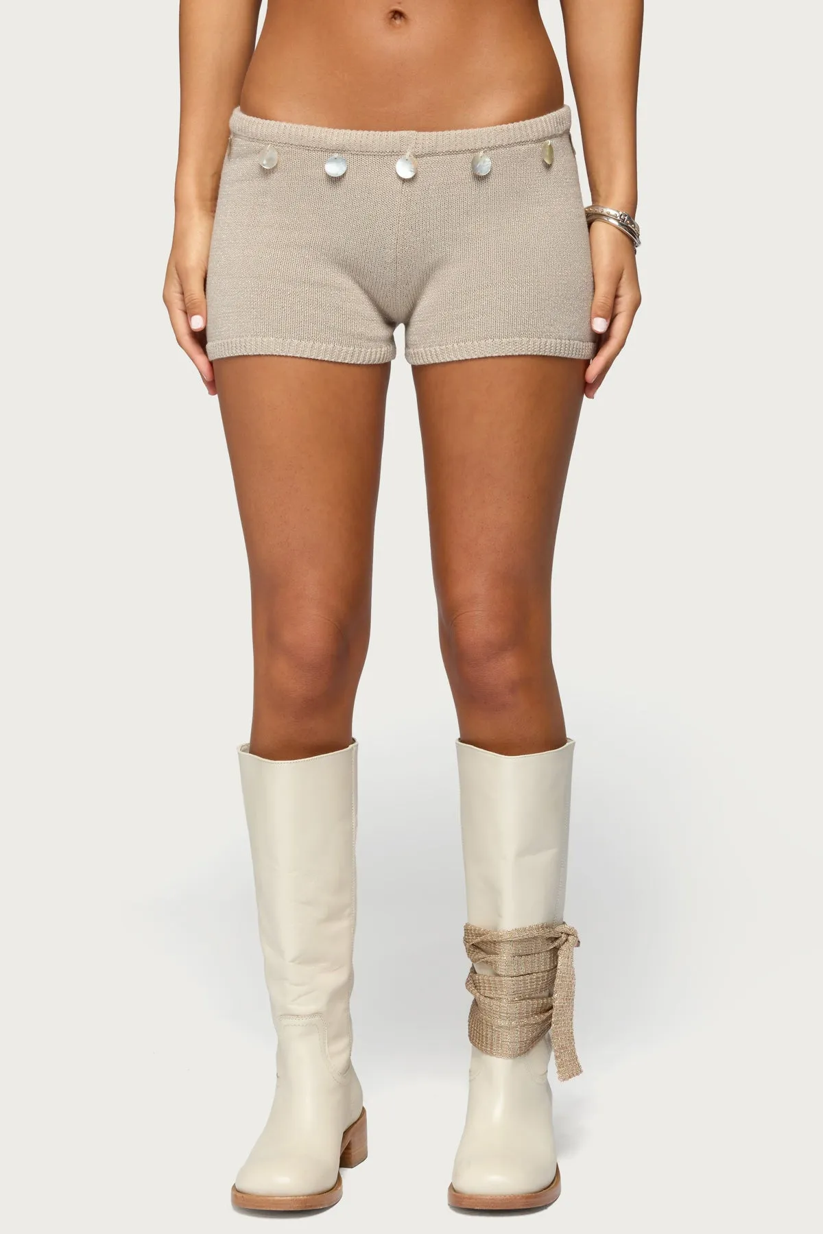 Nicca Iridescent Knit Shorts sold by Edikted product image thumbnail 2