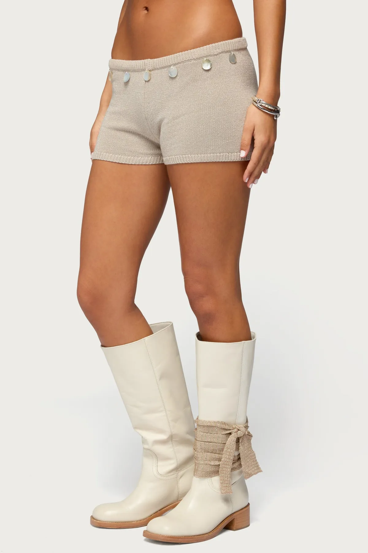 Nicca Iridescent Knit Shorts sold by Edikted product image thumbnail 4