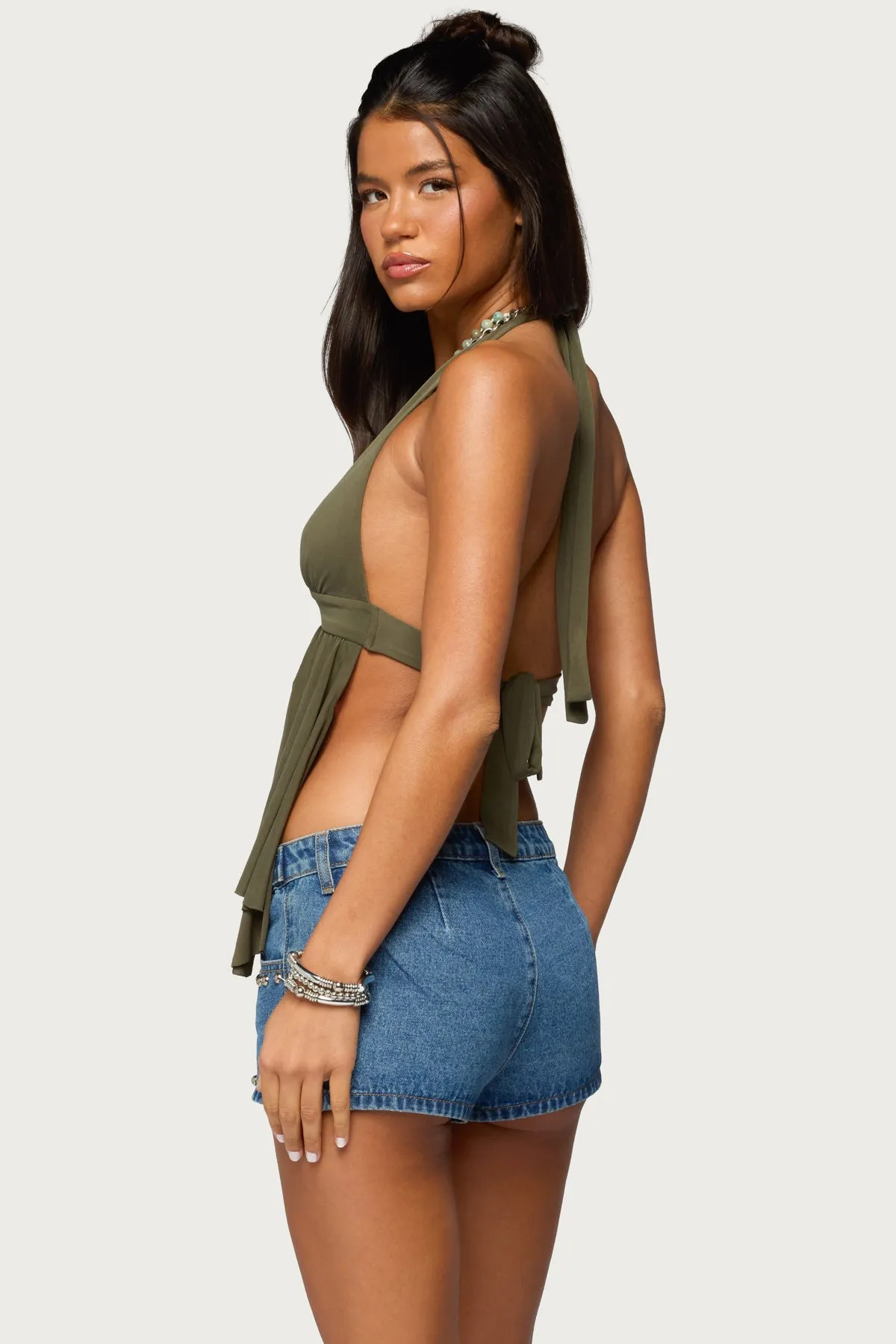 Skye Backless Split Front Halter Top sold by Edikted product image thumbnail 5