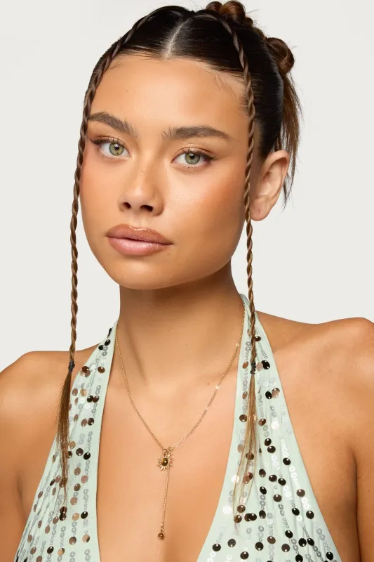 Sun Gemstone Cascading Chain Necklace sold by Edikted