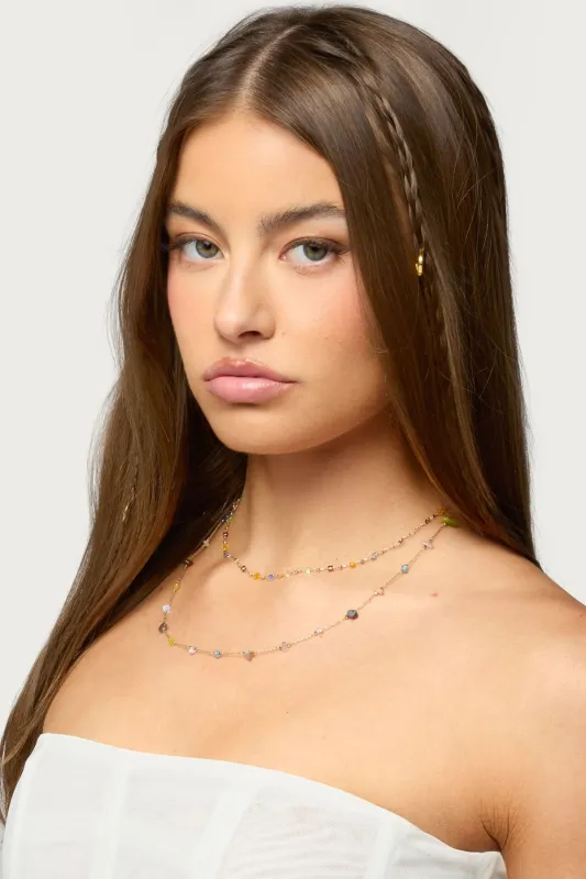 Layered Mixed Stone Necklace sold by Edikted