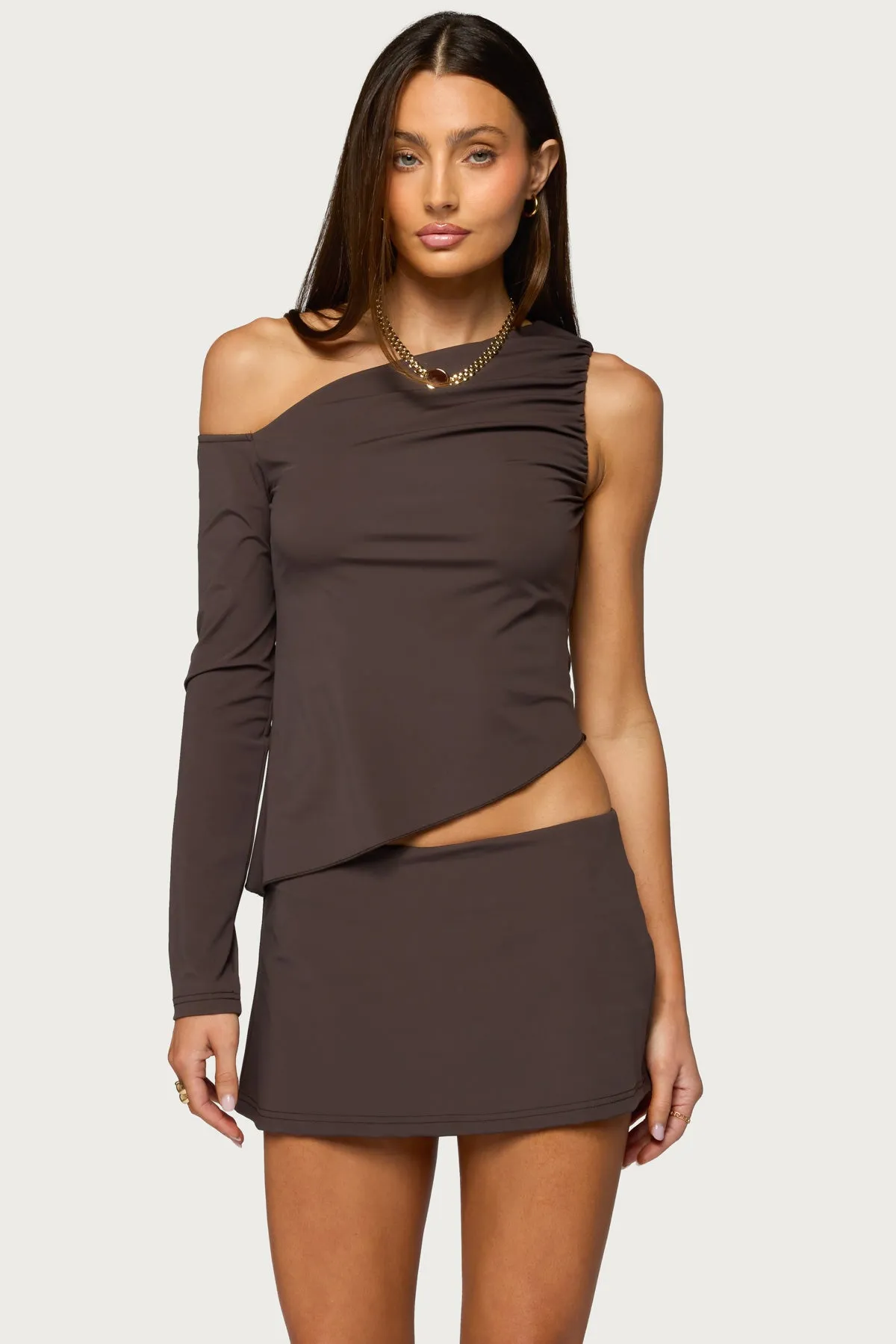 Lucretia Asymmetric Off Shoulder Top sold by Edikted