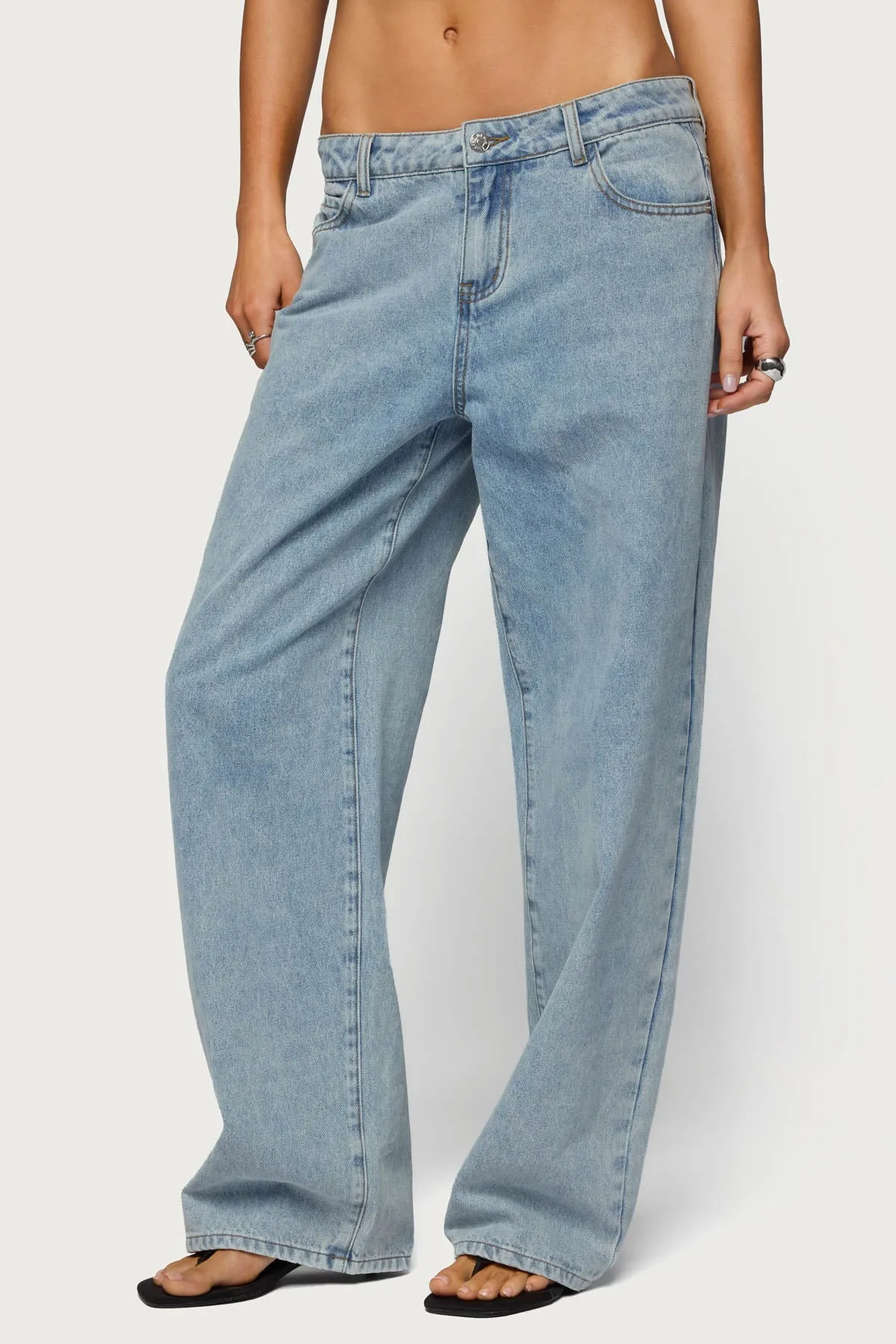 Dalina Washed Low Rise Baggy Jeans sold by Edikted product image thumbnail 2