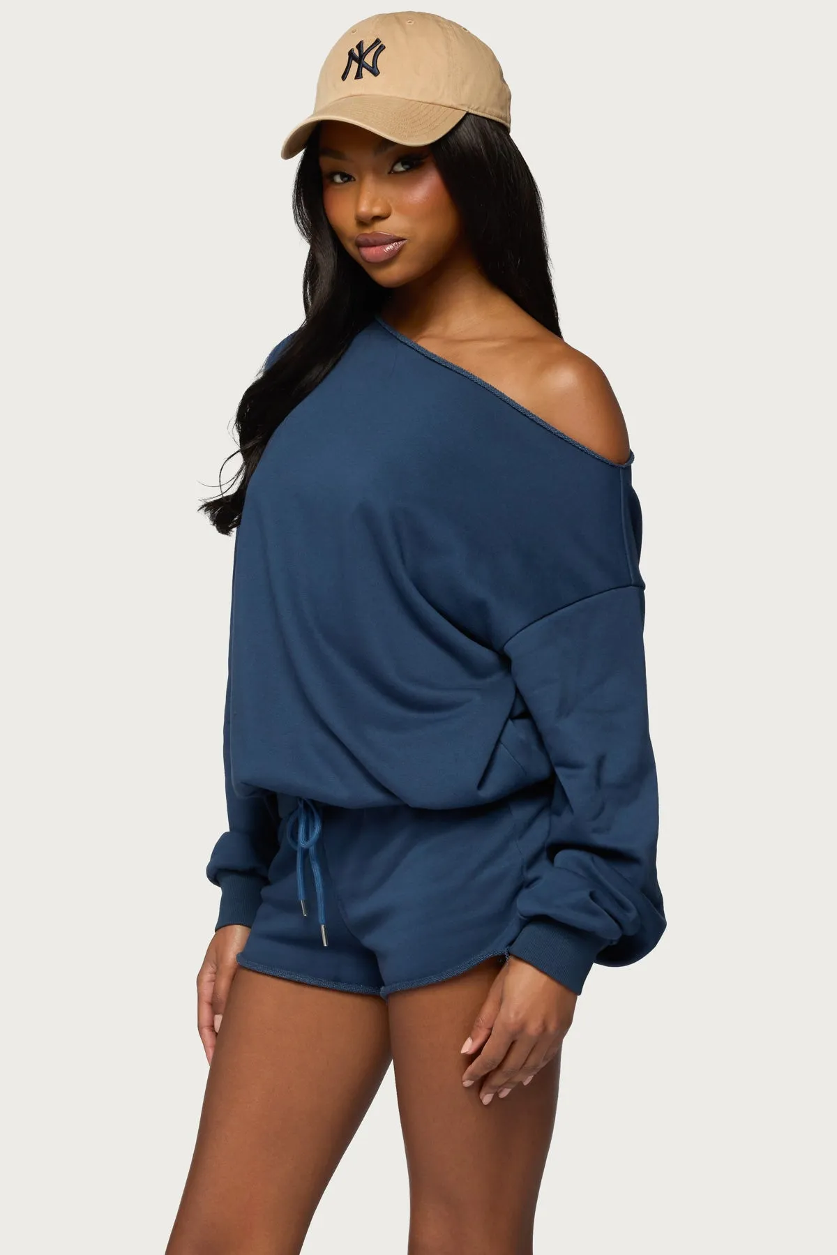 Juana Off Shoulder Lightweight Sweatshirt sold by Edikted product image thumbnail 3