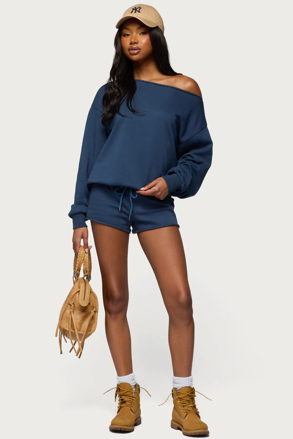 Juana Off Shoulder Lightweight Sweatshirt sold by Edikted product image thumbnail 2