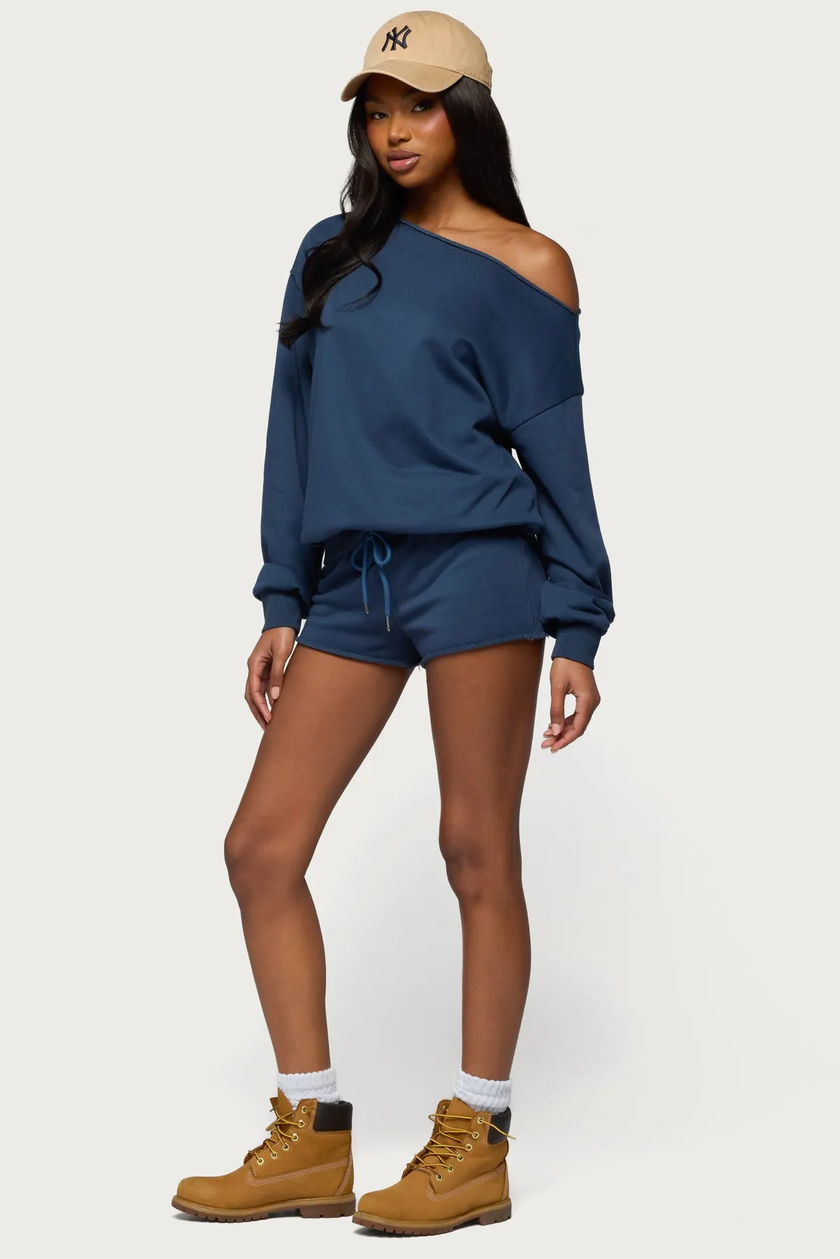 Juana Off Shoulder Lightweight Sweatshirt sold by Edikted product image thumbnail 4