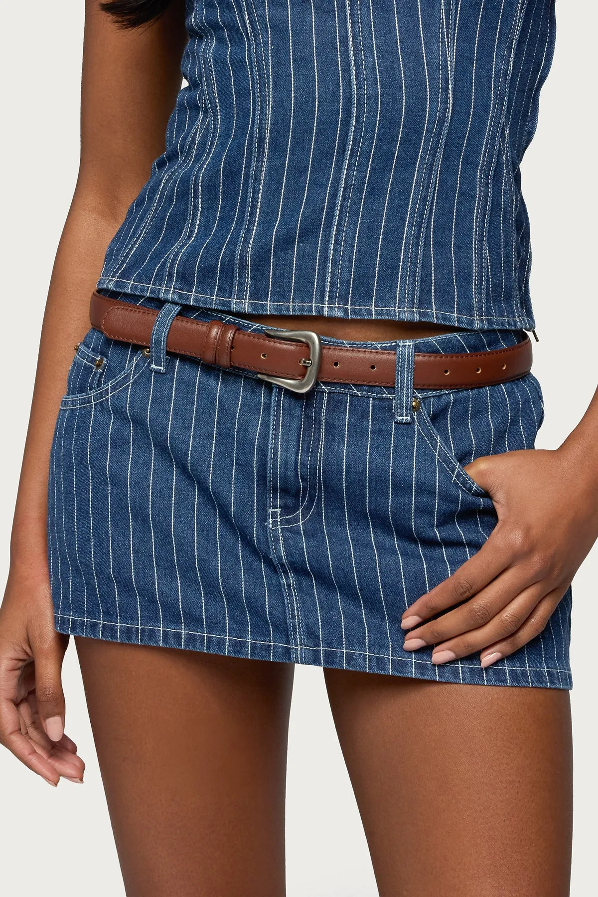 Back To Basics Faux Leather Belt sold by Edikted